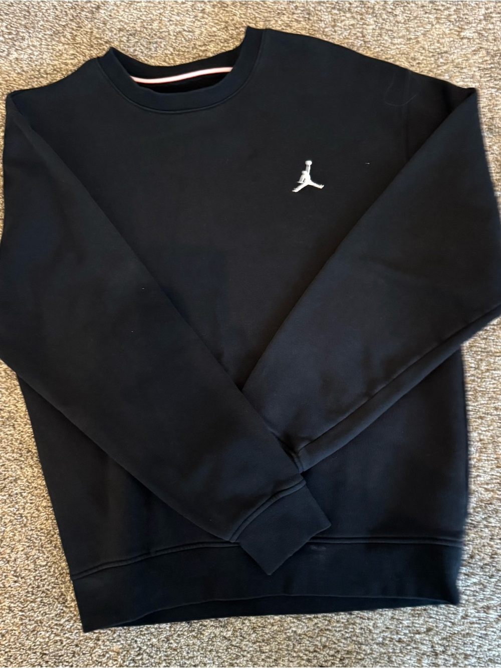 Jordan Black Crewneck Sweatshirt with White Jumpman